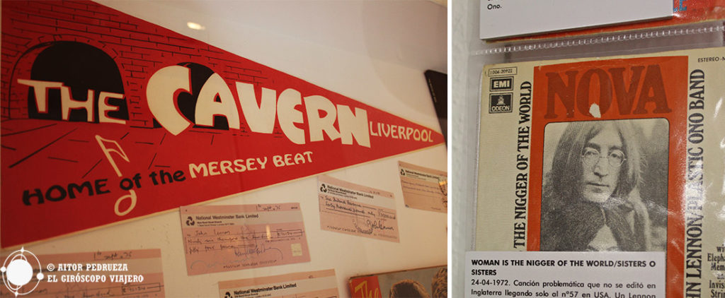 Objetos de la exposición de los Beatles en castro Urdiales
